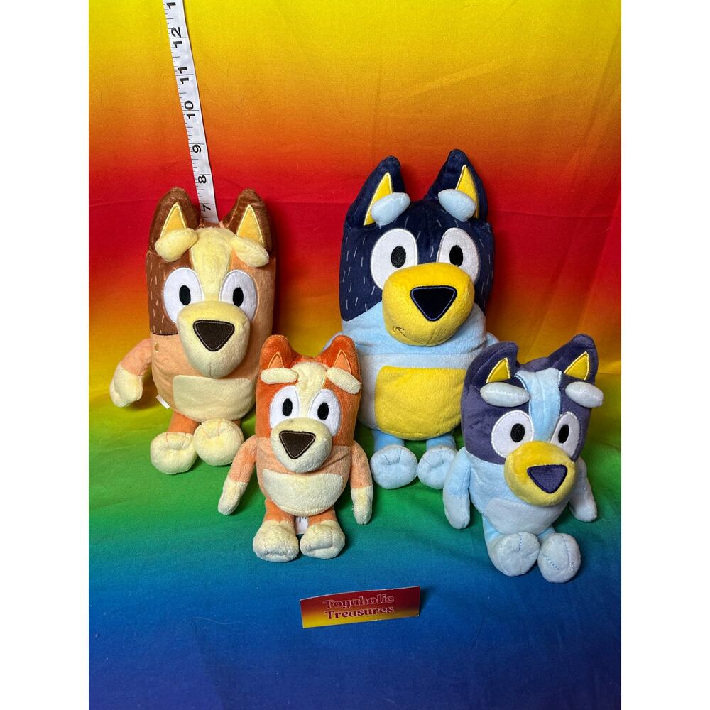 Bluey Family Plush Set Bluey, Bingo, Bandit and Chili